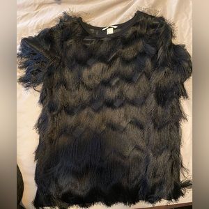 Black Fringe Top